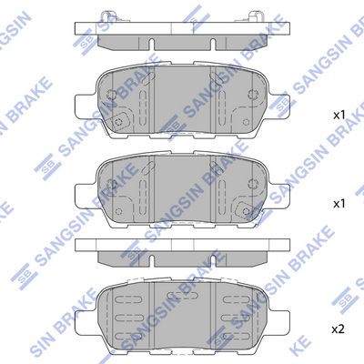 SP1250 Hi-Q Комплект тормозных колодок, дисковый тормоз