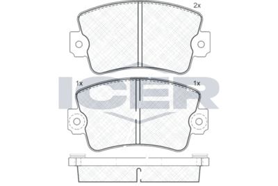 140365 ICER Комплект тормозных колодок, дисковый тормоз