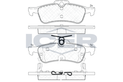 182101 ICER Комплект тормозных колодок, дисковый тормоз