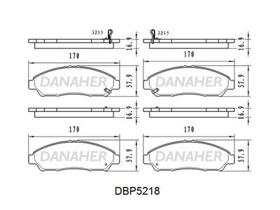 DBP5218 DANAHER Комплект тормозных колодок, дисковый тормоз