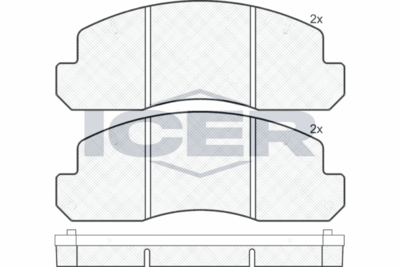 141044 ICER Комплект тормозных колодок, дисковый тормоз