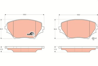 GDB3251 TRW Комплект тормозных колодок, дисковый тормоз