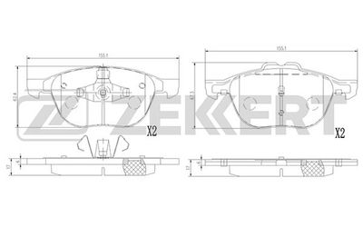 BS1364 ZEKKERT Комплект тормозных колодок, дисковый тормоз