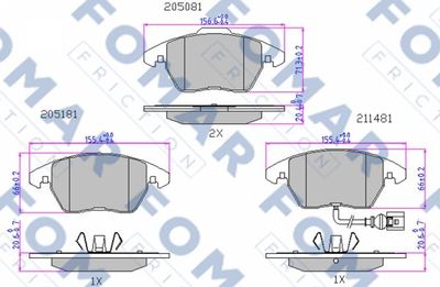 FO912981 FOMAR Friction Комплект тормозных колодок, дисковый тормоз