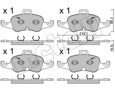 2211271 METELLI Комплект тормозных колодок, дисковый тормоз