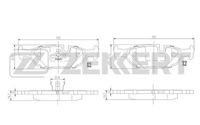 BS1371 ZEKKERT Комплект тормозных колодок, дисковый тормоз