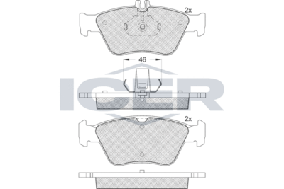 181115396 ICER Комплект тормозных колодок, дисковый тормоз