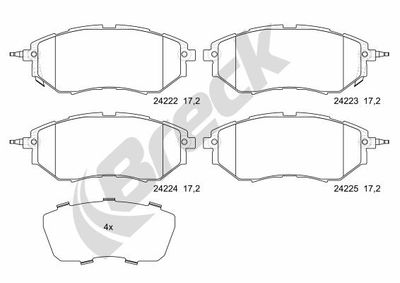 242220070110 BRECK Комплект тормозных колодок, дисковый тормоз