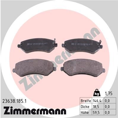 236381851 ZIMMERMANN Комплект тормозных колодок, дисковый тормоз