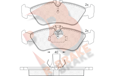 RB1103046 R BRAKE Комплект тормозных колодок, дисковый тормоз