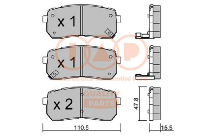 70421054 IAP QUALITY PARTS Комплект тормозных колодок, дисковый тормоз