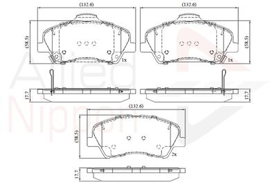 ADB32419 COMLINE Комплект тормозных колодок, дисковый тормоз