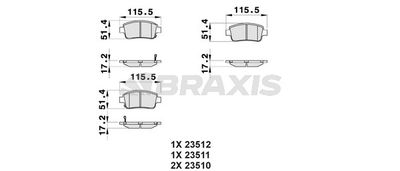 AB0036 BRAXIS Комплект тормозных колодок, дисковый тормоз