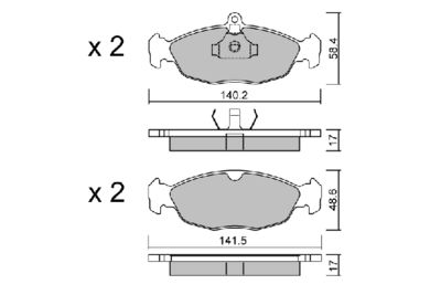 BPOP1003 AISIN Комплект тормозных колодок, дисковый тормоз