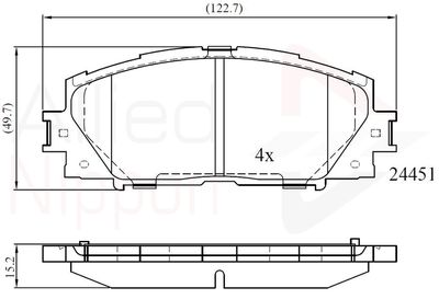 ADB06014 COMLINE Комплект тормозных колодок, дисковый тормоз