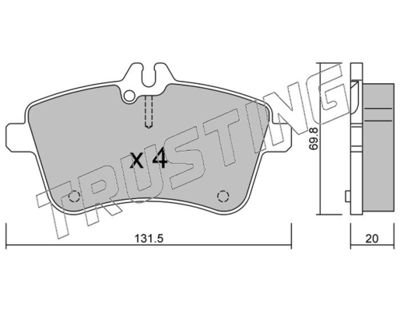 6630 TRUSTING Комплект тормозных колодок, дисковый тормоз