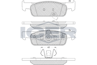 182115208 ICER Комплект тормозных колодок, дисковый тормоз