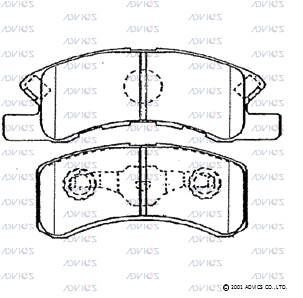 SN875 ADVICS Комплект тормозных колодок, дисковый тормоз