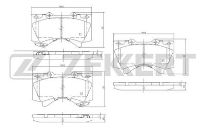 BS1149 ZEKKERT Комплект тормозных колодок, дисковый тормоз