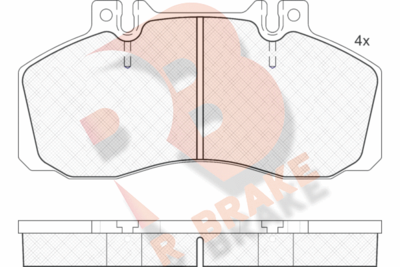 RB0722204 R BRAKE Комплект тормозных колодок, дисковый тормоз