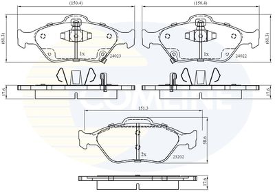 CBP31637 COMLINE Комплект тормозных колодок, дисковый тормоз