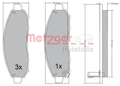 1170541 METZGER Комплект тормозных колодок, дисковый тормоз