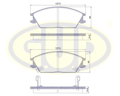 GBP880173 G.U.D. Комплект тормозных колодок, дисковый тормоз