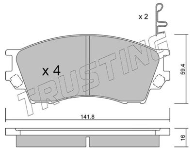4890 TRUSTING Комплект тормозных колодок, дисковый тормоз