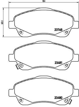 P83046 BREMBO Комплект тормозных колодок, дисковый тормоз