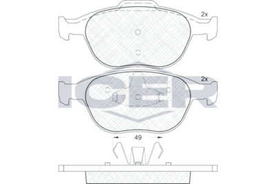 181537 ICER Комплект тормозных колодок, дисковый тормоз