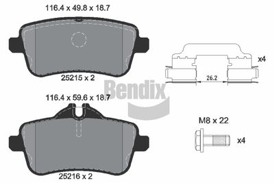 BPD1331 BENDIX Braking Комплект тормозных колодок, дисковый тормоз