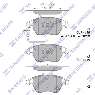 SP2098 Hi-Q Комплект тормозных колодок, дисковый тормоз