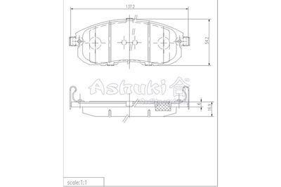 10809901 ASHUKI by Palidium Комплект тормозных колодок, дисковый тормоз