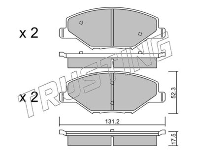 10300 TRUSTING Комплект тормозных колодок, дисковый тормоз