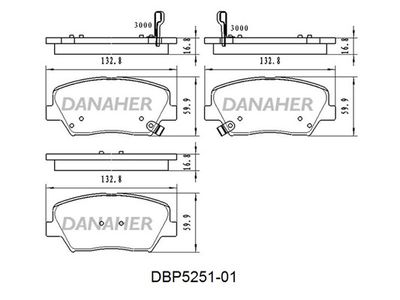 DBP525101 DANAHER Комплект тормозных колодок, дисковый тормоз