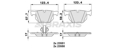 AA0151 BRAXIS Комплект тормозных колодок, дисковый тормоз