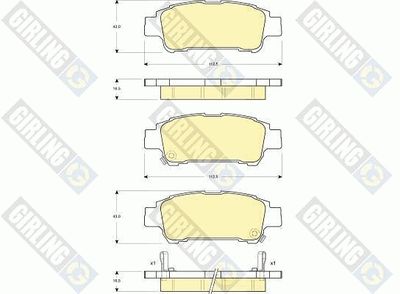 6132499 GIRLING Комплект тормозных колодок, дисковый тормоз