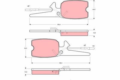 GDB128 TRW Комплект тормозных колодок, дисковый тормоз