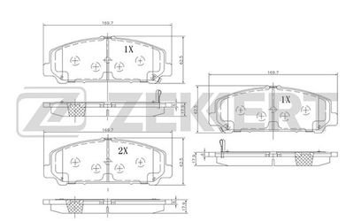 BS2520 ZEKKERT Комплект тормозных колодок, дисковый тормоз