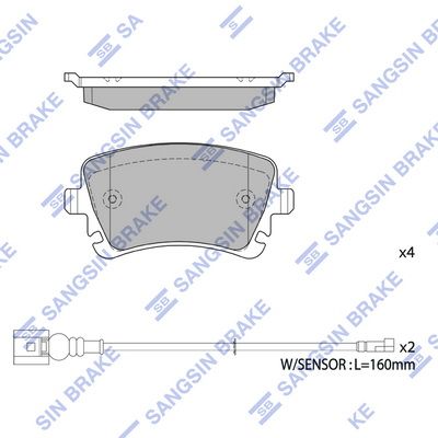 SP1818 Hi-Q Комплект тормозных колодок, дисковый тормоз