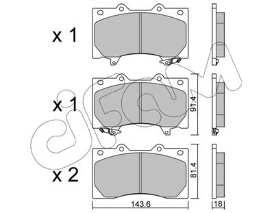 82212790 CIFAM Комплект тормозных колодок, дисковый тормоз