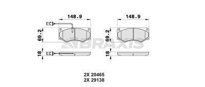 AB0424 BRAXIS Комплект тормозных колодок, дисковый тормоз