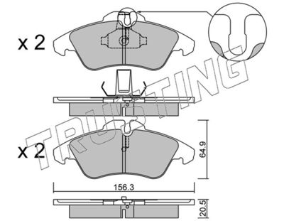 2650 TRUSTING Комплект тормозных колодок, дисковый тормоз