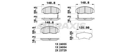 AB0286 BRAXIS Комплект тормозных колодок, дисковый тормоз