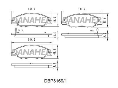 DBP31691 DANAHER Комплект тормозных колодок, дисковый тормоз