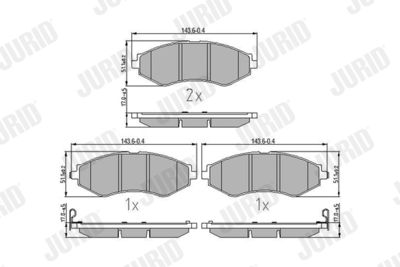 572407J JURID Комплект тормозных колодок, дисковый тормоз