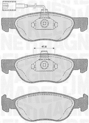 363916060102 MAGNETI MARELLI Комплект тормозных колодок, дисковый тормоз