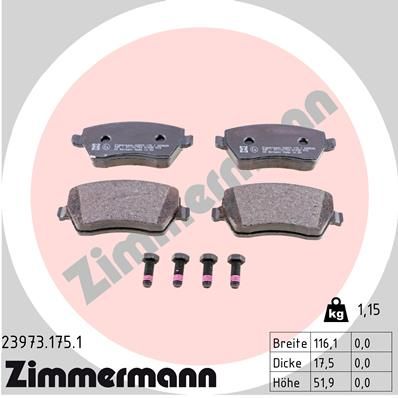 239731751 ZIMMERMANN Комплект тормозных колодок, дисковый тормоз