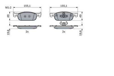 0986424021 BOSCH Комплект тормозных колодок, дисковый тормоз