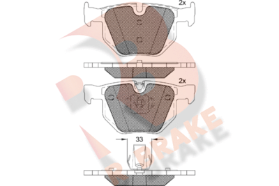 RB1685202 R BRAKE Комплект тормозных колодок, дисковый тормоз